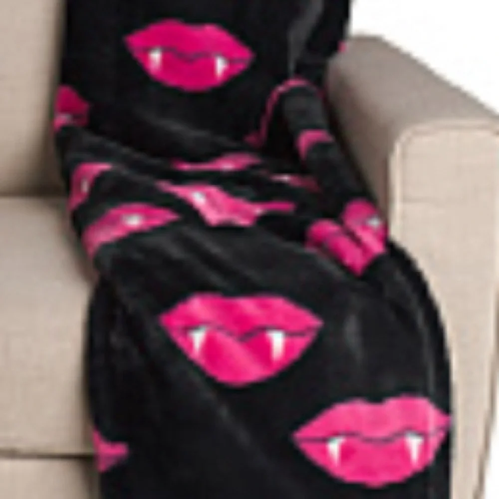 vampire  Pink Lips Novogratz throw blanket.